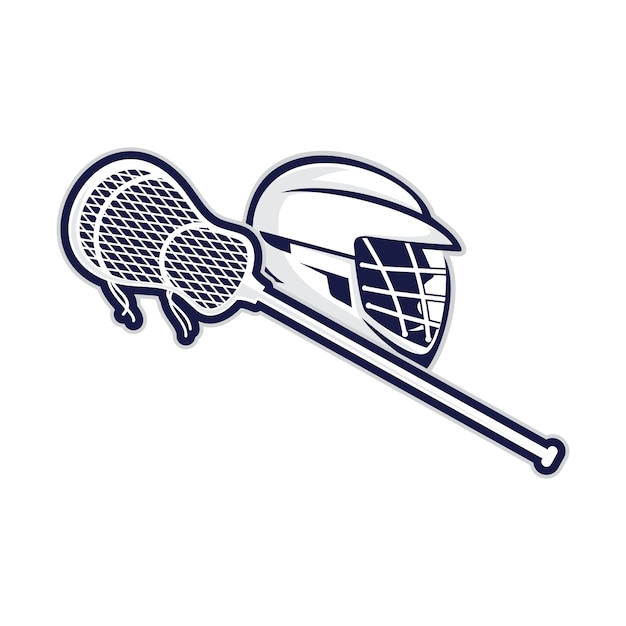 Lacrosse stick and helmet vector