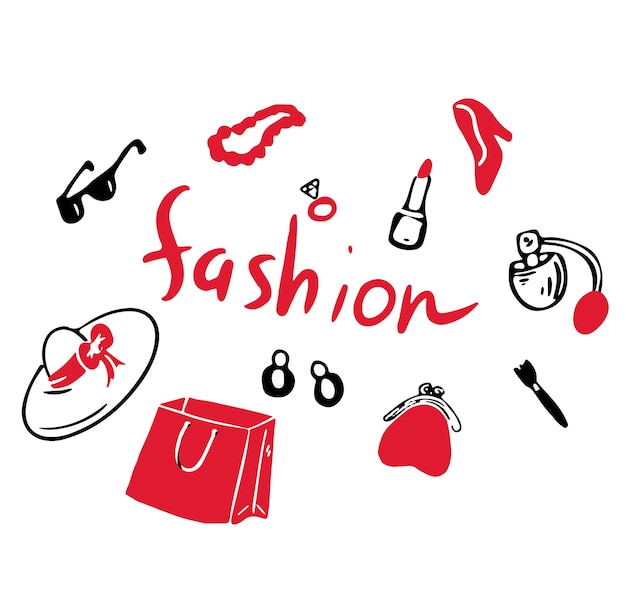 Ladies' stuff Fashion concept.Vector illustration.