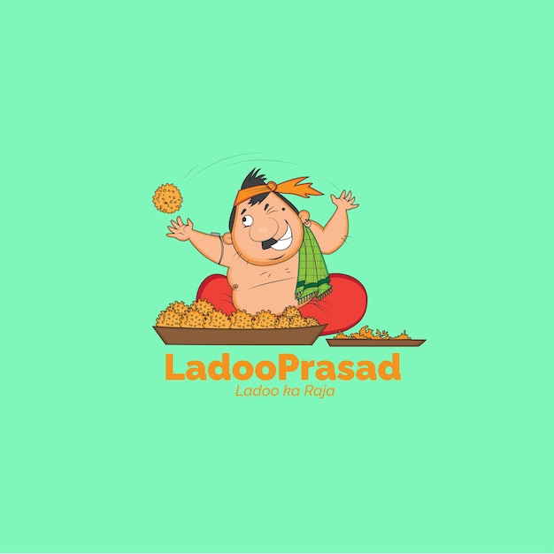 Ladoo prasad ladoo ka raja vector logo design