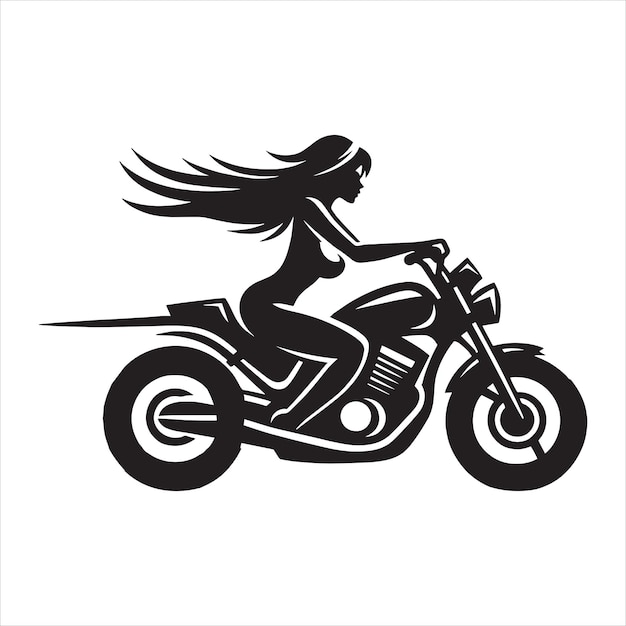 Vector lady biker svg