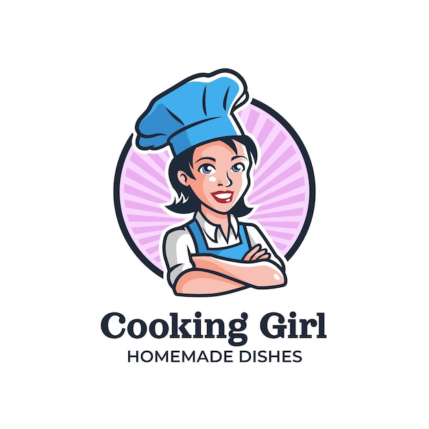 Lady Chef Mascot Logo