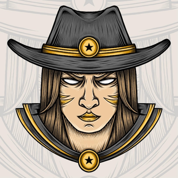 Lady Cowboy Illustration