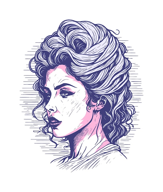 lady illustration for tshirt clothing brand