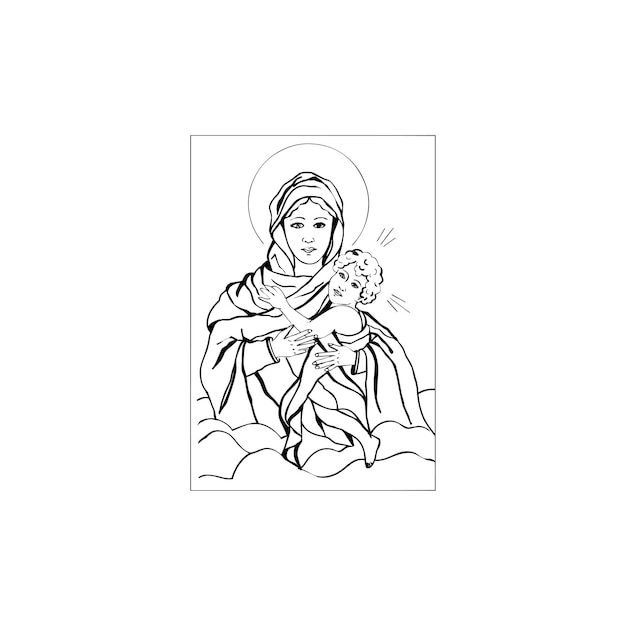 Vector lady of the miraculous medal