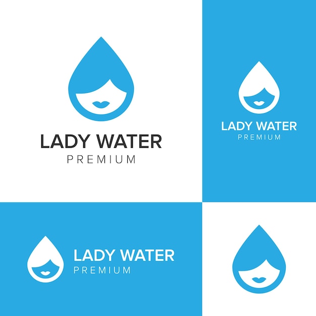 Lady water logo icon vector template