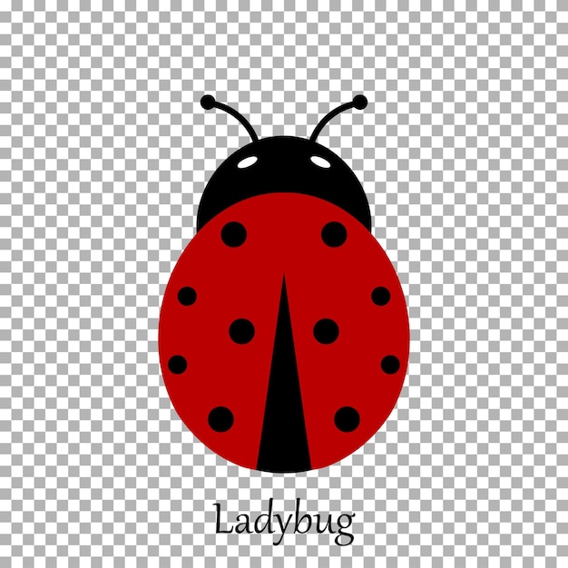 Ladybug beetle icon insect silhouette flat design