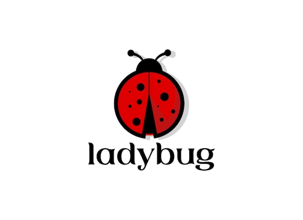 Ladybug logo on white background. Ladybug logo design template.