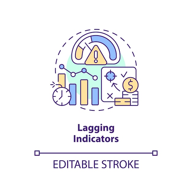 Lagging indicators concept icon