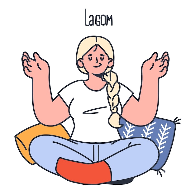 Lagom and Hygge concept Scandinavian lifestyle approach or tradition