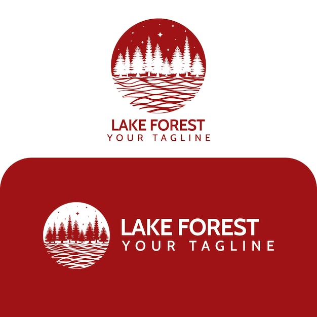 Lake Forest Logo Vector Illustration suitable for your vintage logo