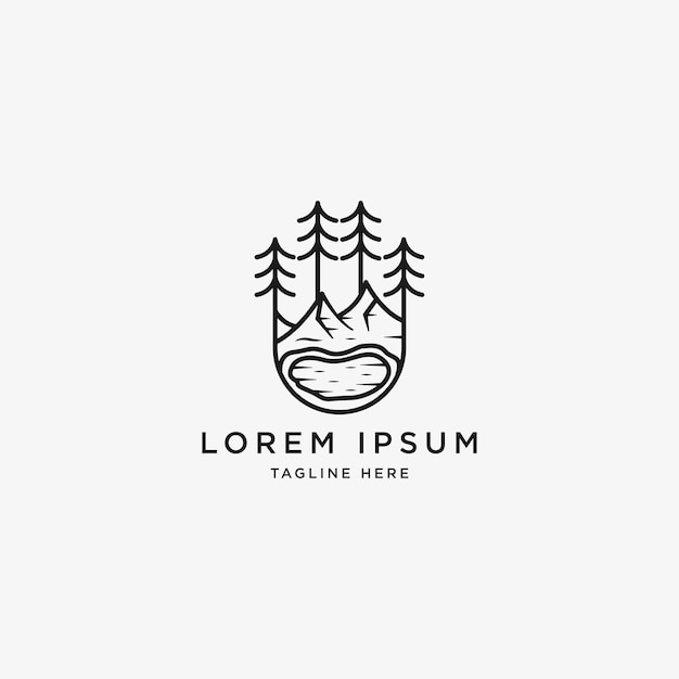 Lake Logo Design Template Vector Illustration