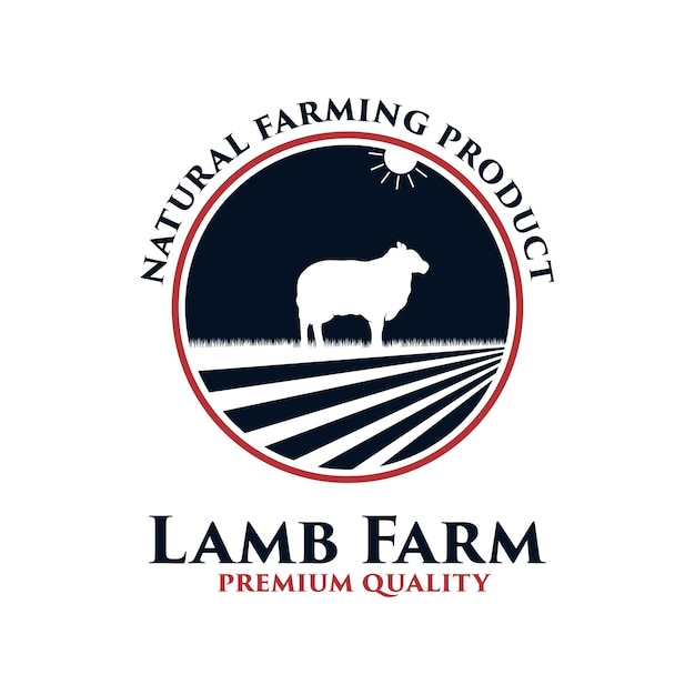 Vector lamb farm premium quality logo design