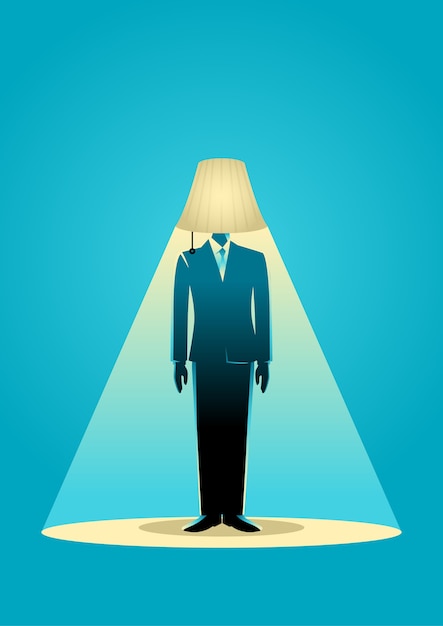 Vector lamp head businessman