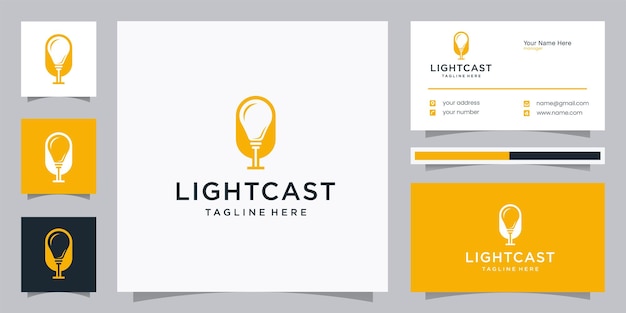 Lamp with podcast logo design