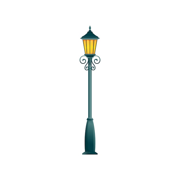 Lamppost stand on one lamp with forged decoration