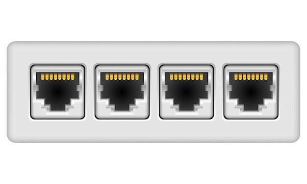 Lan connector for internet transmission vector illustration