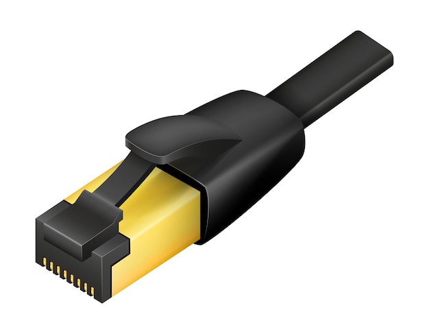 Lan plug for internet transmission vector illustration