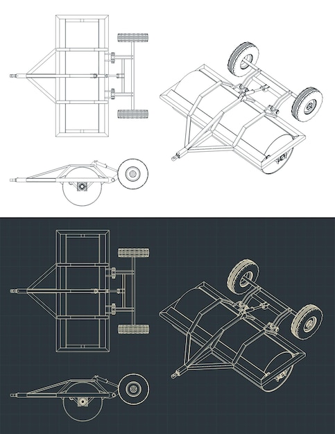 Land roller for tractor blueprints