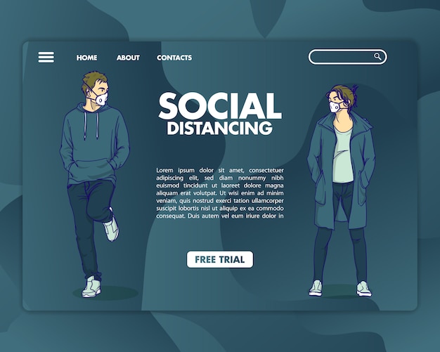 Landing page about social distancing