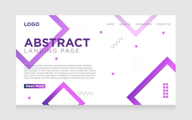 Landing page abstract background with geometric