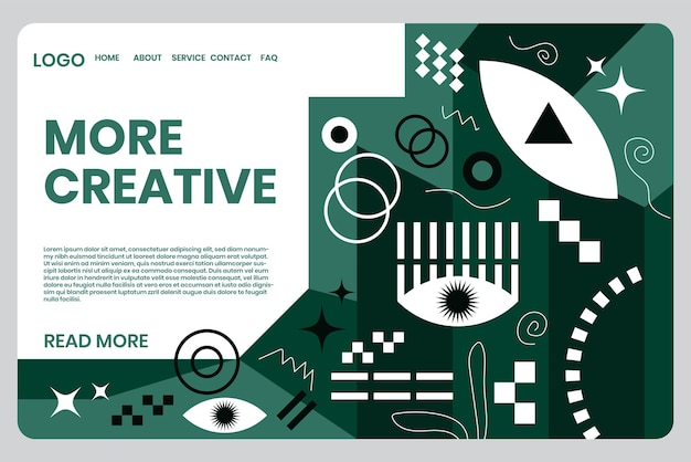 Vector landing page abstract geomatric background design