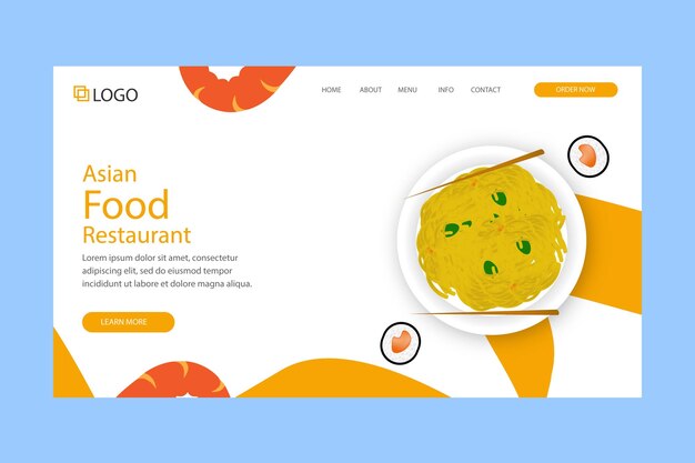 Landing page for asian food resturent