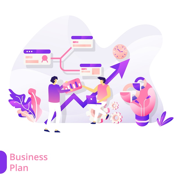 Landing Page Business Plan vector illustration modern concept