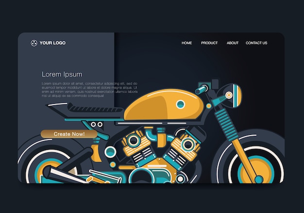 Landing Page Classic Moto Concept 