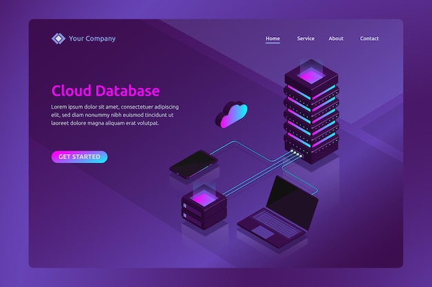 landing page cloud database system networking