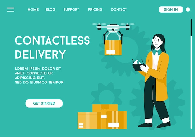 Landing page of Contactless Delivery concept