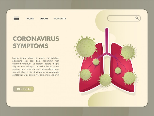 Landing page of a coronavirus infection