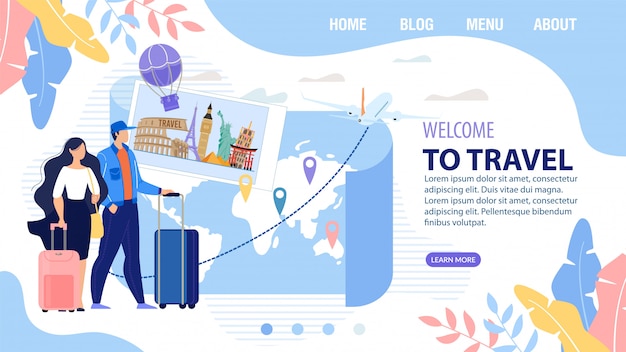 Landing Page Design Inviting to Travel Vacation