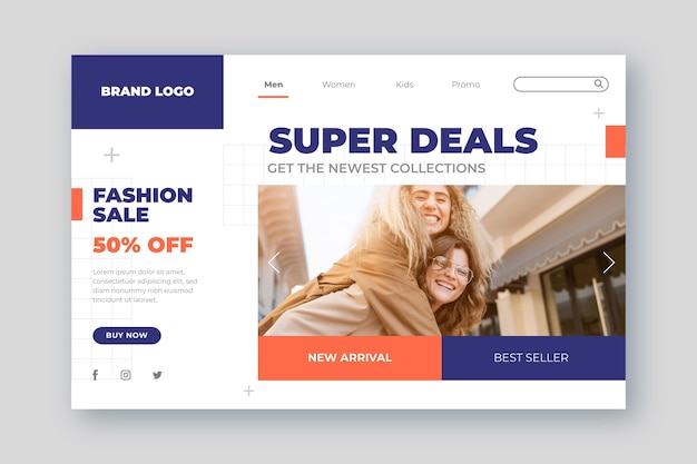 Landing page for fashion sale