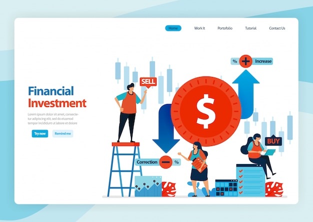 Landing page of financial investment and foreign exchange trading.