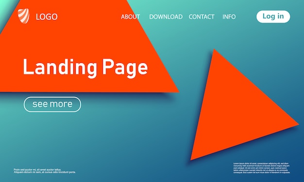 Landing page. Geometric background. .