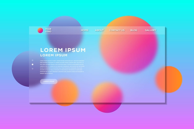 Landing page glass morphism illustration