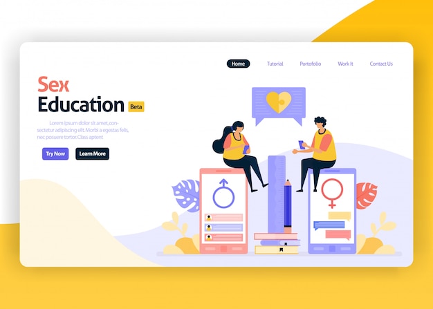 Landing page illustration of sex education