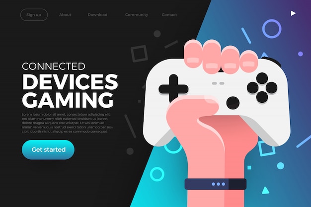 Landing page. Illustrations concept game streaming platform