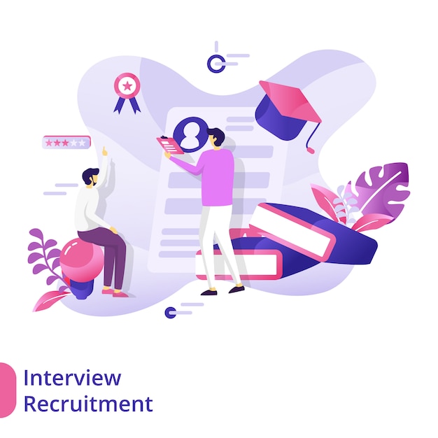 Landing Page Interview Recruitment illustration concept