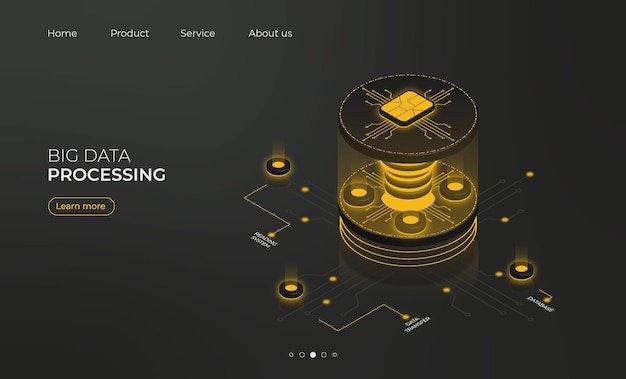 landing page isometric big data