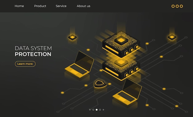 landing page isometric data system protection