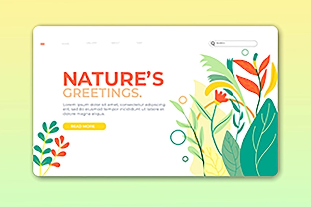 Landing page Nature or web page design premium