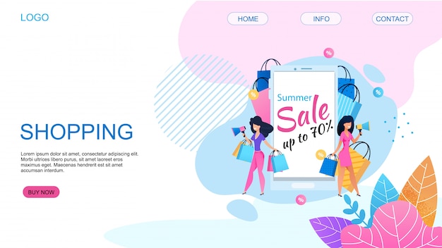 Landing Page Offering Shopping with 80 Percent Price Cut