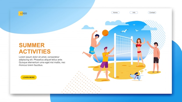 Landing Page Offers Organization Summer Activities