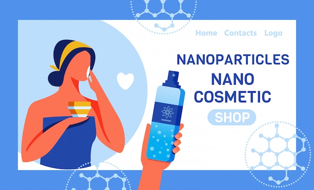 Landing Page for Online Shop with Nano Cosmetics