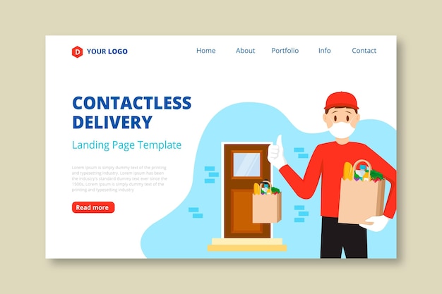 Landing page for safe food delivery