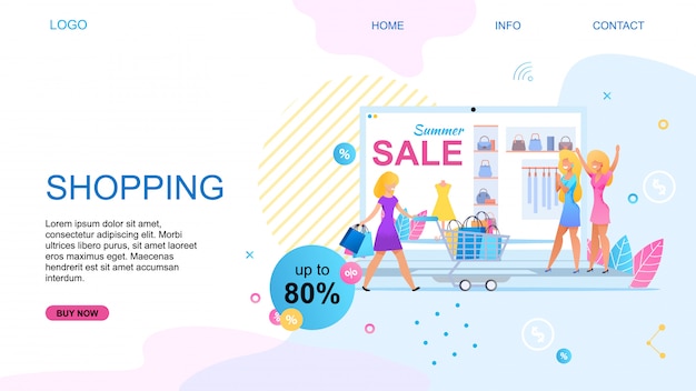 Landing Page for Shopping Online with Summer Sales