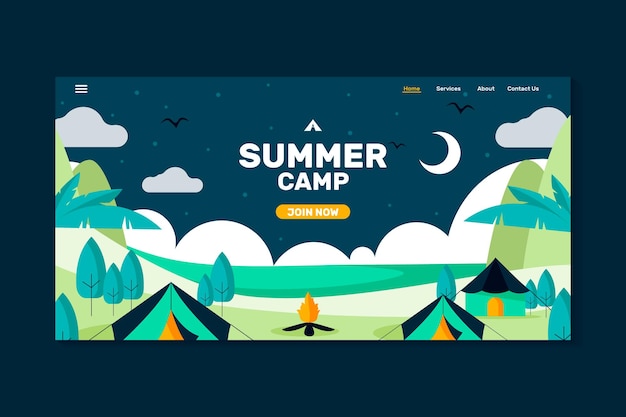 Landing page summer camp