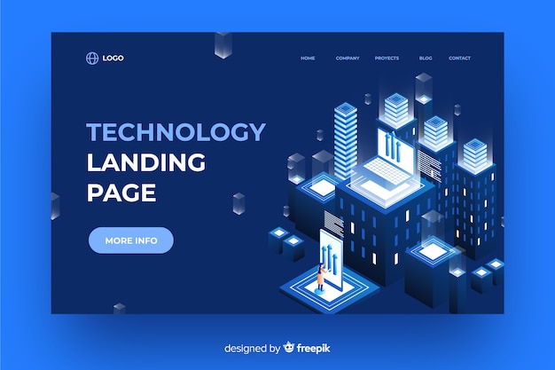 Landing page technology isometric