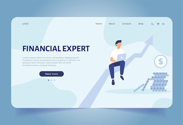 Landing page template for Business financial expert Financial Growth and financial consulting Business concepts for website